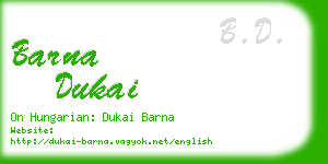 barna dukai business card